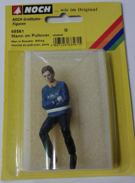 NOCH # 68561 - G SCALE FIGURE - MAN IN SWEATER, SITTING