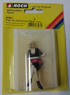 NOCH # 68563 - G SCALE FIGURE - WOMAN IN BLACK DRESS, SITTING