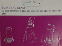 CHU'S MAGIC TRICKS  - COIN THRU GLASS - VINTAGE MAGIC TRICK