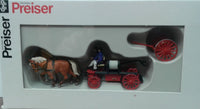 PREISER # 30425 -  HORSE AND WAGON SET 'FIRE' - HO SCALE