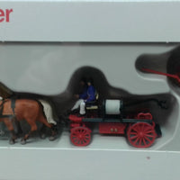 PREISER # 30425 -  HORSE AND WAGON SET 'FIRE' - HO SCALE