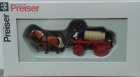 PREISER # 30426 -  HORSE AND WAGON SET 'WATER TENDER'  - HO SCALE