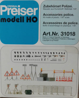 PREISER # 31018 - POLICE ACCESSORIES -  HO SCALE KIT