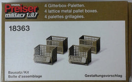 PREISER MILITARY # 18363 - METAL PALLET BOXES -  HO SCALE KIT