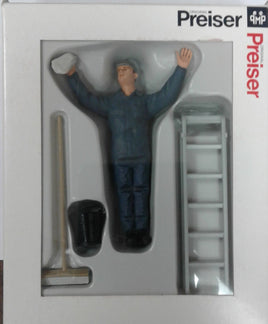 PREISER # 45505- G SCALE FIGURE - "CLEANING THE CARRIAGE"