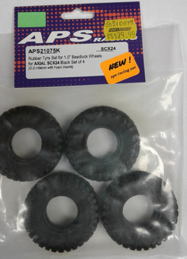 APS RACING - APS21075K - RUBBER TIRE SET FOR BEADLOCK WHEELS FOR AXIAL SCX24