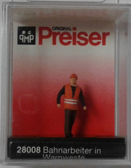 PREISER # 28008- 'RAILWAY WORKER WEARING SAFETY VEST' - 1:87/HO SCALE