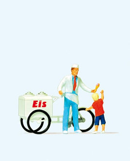 PREISER # 28126 - 'ICE-CREAM MAN, STANDING WITH CHILD' - 1:87/HO SCALE