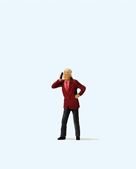 PREISER # 28165 - 'MAN WITH MOBILE PHONE' - 1:87/HO SCALE