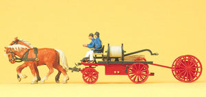 PREISER # 30425 -  HORSE AND WAGON SET 'FIRE' - HO SCALE