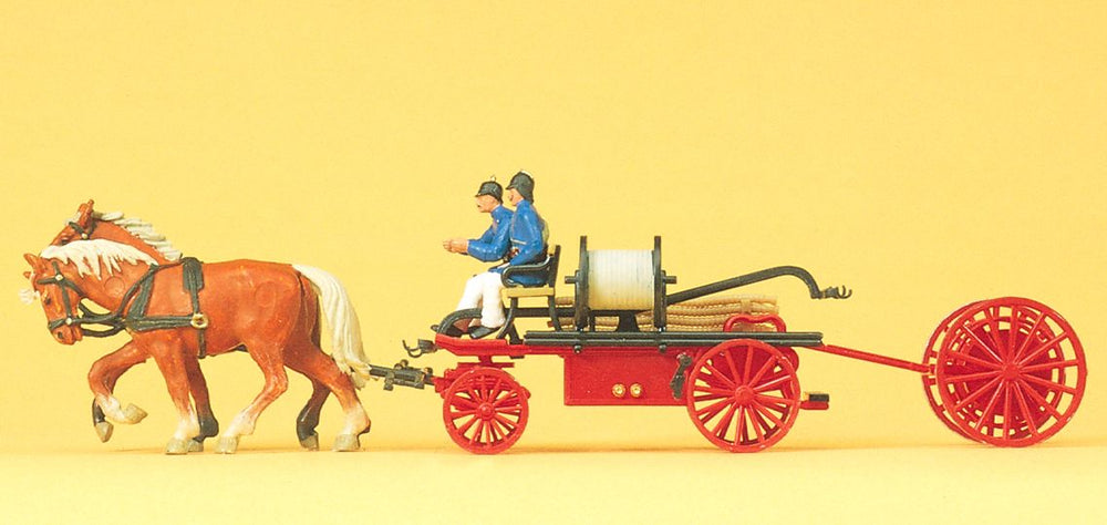 PREISER # 30425 -  HORSE AND WAGON SET 'FIRE' - HO SCALE