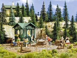 VOLLMER  3606 - GRILL PLACE WITH COTTAGE - HO SCALE MODEL KIT