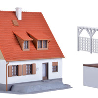 KIBRI # 38748 -  Family house with terrace, garage and pergola - HO scale Kit