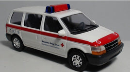 BUSCH 44605 - CHRYSLER VOYAGER "DRK HAMBURG"  - 1:87 SCALE - PLASTIC MODEL VEHICLE