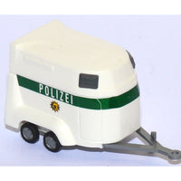 BUSCH 44910 - POLIZEI HORSE TRAILER  - 1:87 SCALE - PLASTIC MODEL VEHICLE
