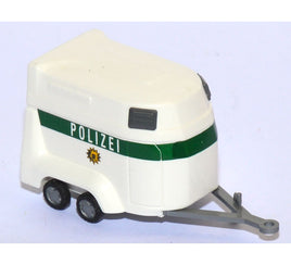 BUSCH 44910 - POLIZEI HORSE TRAILER  - 1:87 SCALE - PLASTIC MODEL VEHICLE