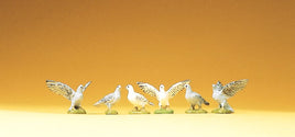 PREISER # 47084 - 6 PIGEONS - 1:25 SCALE