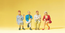 PREISER # 65352 -1:45 SCALE PLASTIC MODEL FIGURES -  SEATED TRAVELERS