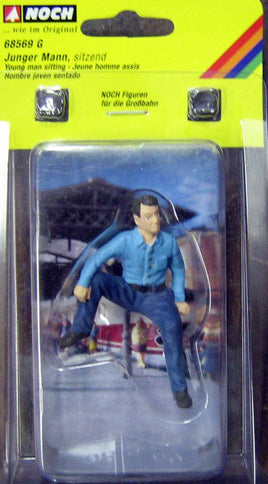 NOCH # 68569 - G SCALE FIGURE "YOUNG MAN SITTING"