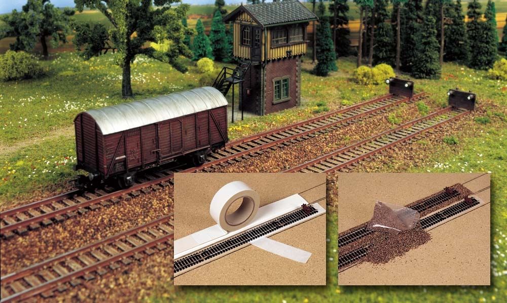 Busch 7090 TRACK BASE WITH BALLAST HO Scale Hobbyplex