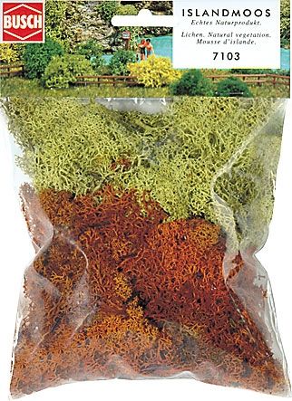 Busch 7103 -  Reindeer Moss/Lichen - 2 colours - Yellow and Brown