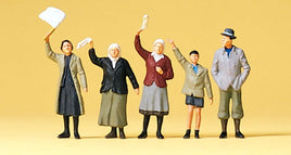 PREISER 72413  - "CIVILIANS WAVING AT THE ROADSIDE" - 1:72 SCALE PLASTIC MODEL FIGURE