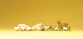 PREISER 75014 - "SET OF SMALL ANIMALS" - 1:120 'TT' SCALE PLASTIC MODEL FIGURES
