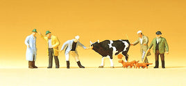 PREISER 75021 - "CATTLE AT MARKET WITH FIGURES" - 1:120 'TT' SCALE PLASTIC MODEL FIGURES