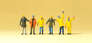 PREISER 75030 - "WORKERS IN PROTECTIVE CLOTHING" - 1:120 'TT' SCALE PLASTIC MODEL FIGURES