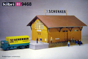 KIBRI # 9468 - "SCHENKER" WAREHOUSE WITH LORRY - HO Scale