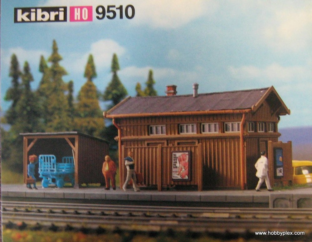 KIBRI # 9510 - STATION STORE WITH SHED - HO Scale