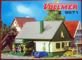 VOLLMER  9571 - HOUSE WITH SHOP - Z SCALE PLATIC MODEL KIT