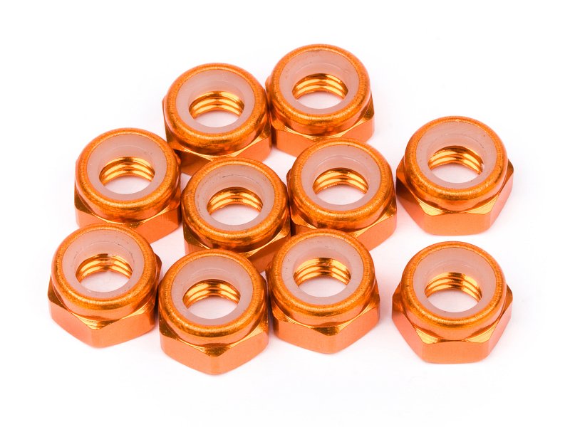HPI # 95864 - ALUMINUM LOCK NUT M5 (ORANGE, 10 pcs) BAJA 5B