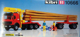 KIBRI # 10666 - LOG TRUCK WITH LOADING CRANE - HO Scale