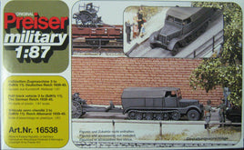 PREISER MILITARY # 16538 - HALF-TRACK VEHICLE GERMAN REICH   1:87 SCALE PLASTIC MODEL KIT