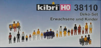 KIBRI  # 38110  -  DECO SET OF FIGURES, ADULTS AND CHILDREN - HO Scale