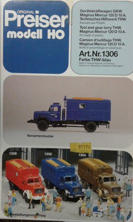 PREISER # 31306 - TOOL AND GEAR LORRY THW -  HO SCALE KIT