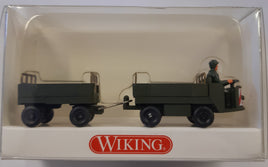 WIKING 69619 -  MILITARY ELECTRIC CART WITH TRAILER AND DRIVER - 1:87 SCALE